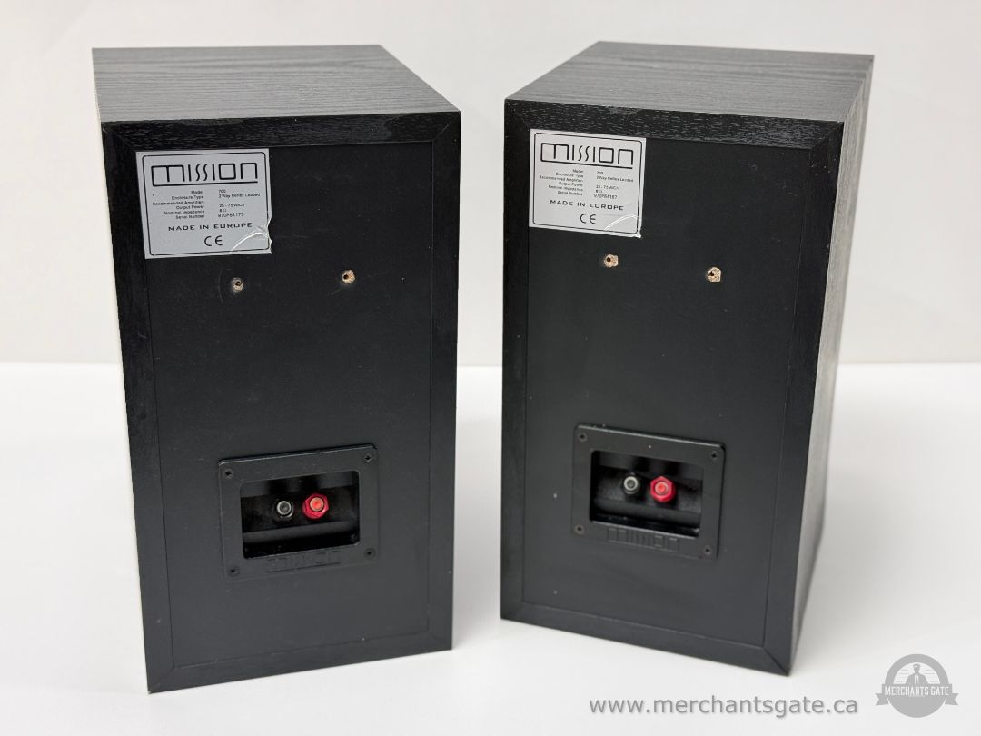 Mission 700 2-Way Bookshelf Speakers – 45–20kHz Frequency Response – Pair