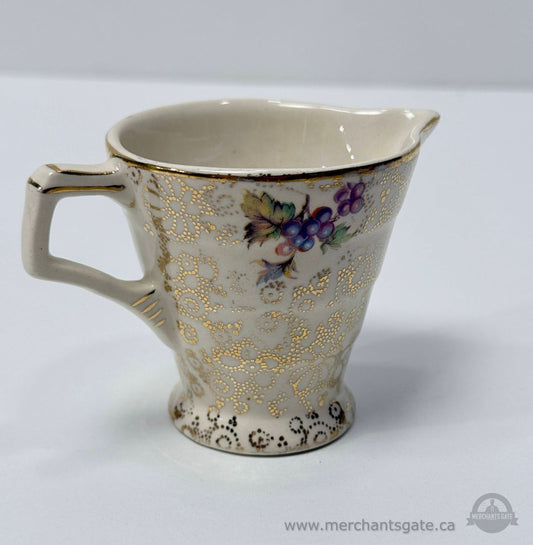 H&K Tunstall Vintage Porcelain Creamer with Gilt & Fruit Motif