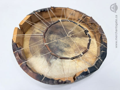 Hand Painted Native Style Frame Drum Wolf Design 16 Inch Diameter