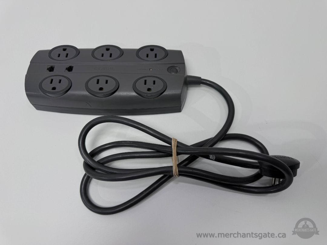Kensington 6 Outlet Surge Protector Power Strip with Phone Line Protection
