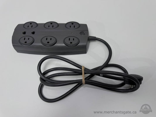 Kensington 6 Outlet Surge Protector Power Strip with Phone Line Protection