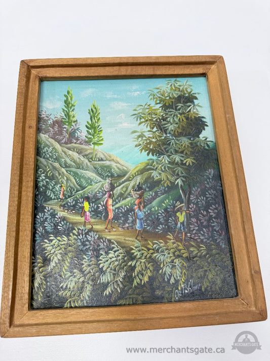 Vintage Framed Folk Art Painting – Strel’s Gallery Toronto – Framed Feb 28, 1986 (9" x 11")