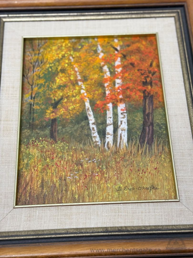 Original Acrylic Painting on Canvas – Autumn Birch Forest – Signed D. Scott D’Krafka (2010)