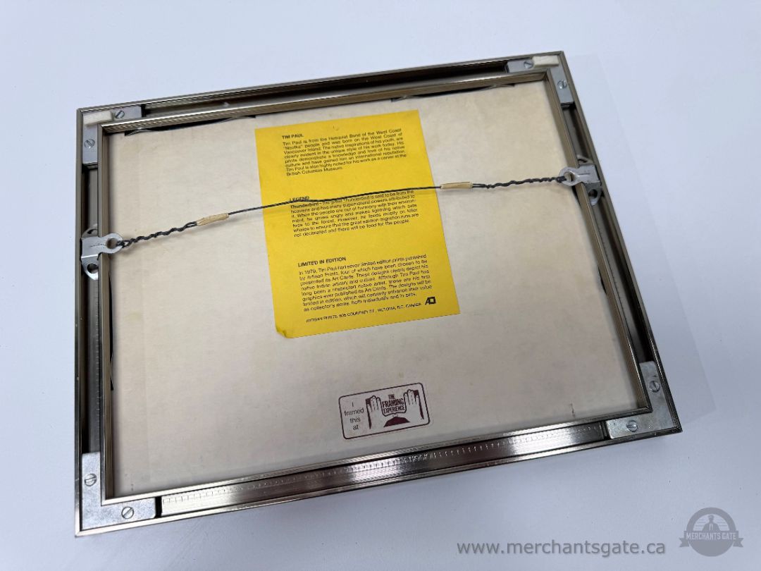 Vintage Indigenous Art Print “Thunderbird” by Tim Paul – Hesquiat – Framed