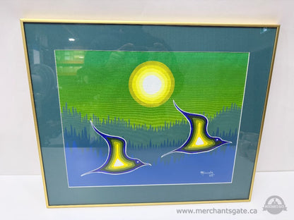 Set of 3 Indigenous Art Prints Signed “Migwans ’88” Framed Canadian Artwork