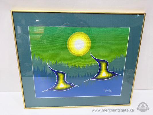 Set of 3 Indigenous Art Prints Signed “Migwans ’88” Framed Canadian Artwork