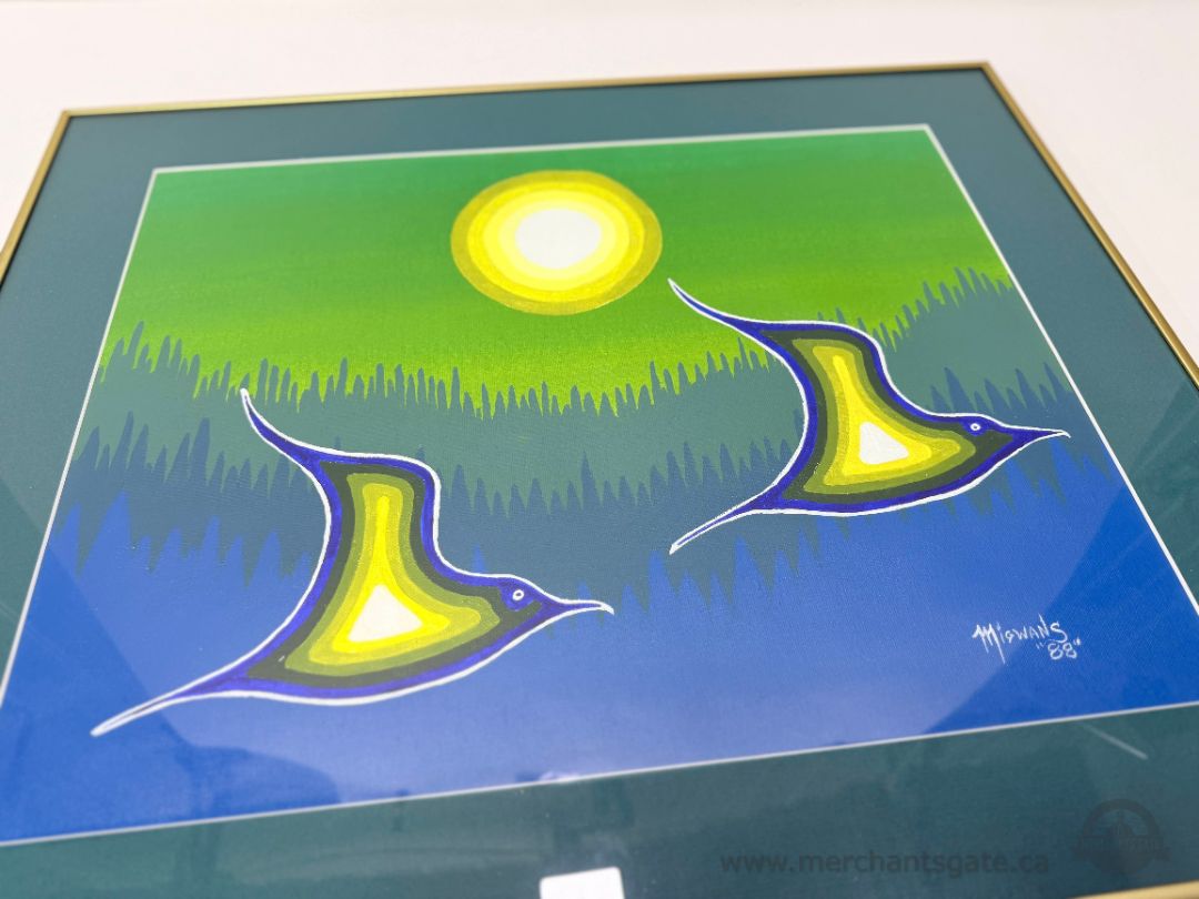 Set of 3 Indigenous Art Prints Signed “Migwans ’88” Framed Canadian Artwork