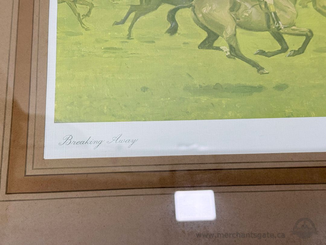 Set of 4 Antique Fox Hunting Prints by Charles Walter Simpson (1930s) – Framed