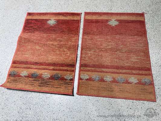 Pair of Area Rugs / Southwestern Style Pattern / 37.5 x 44 in Each