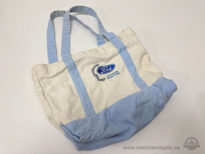 Ford Racing Women’s Day Canvas Tote Bag – Cream & Light Blue, Vintage Promo