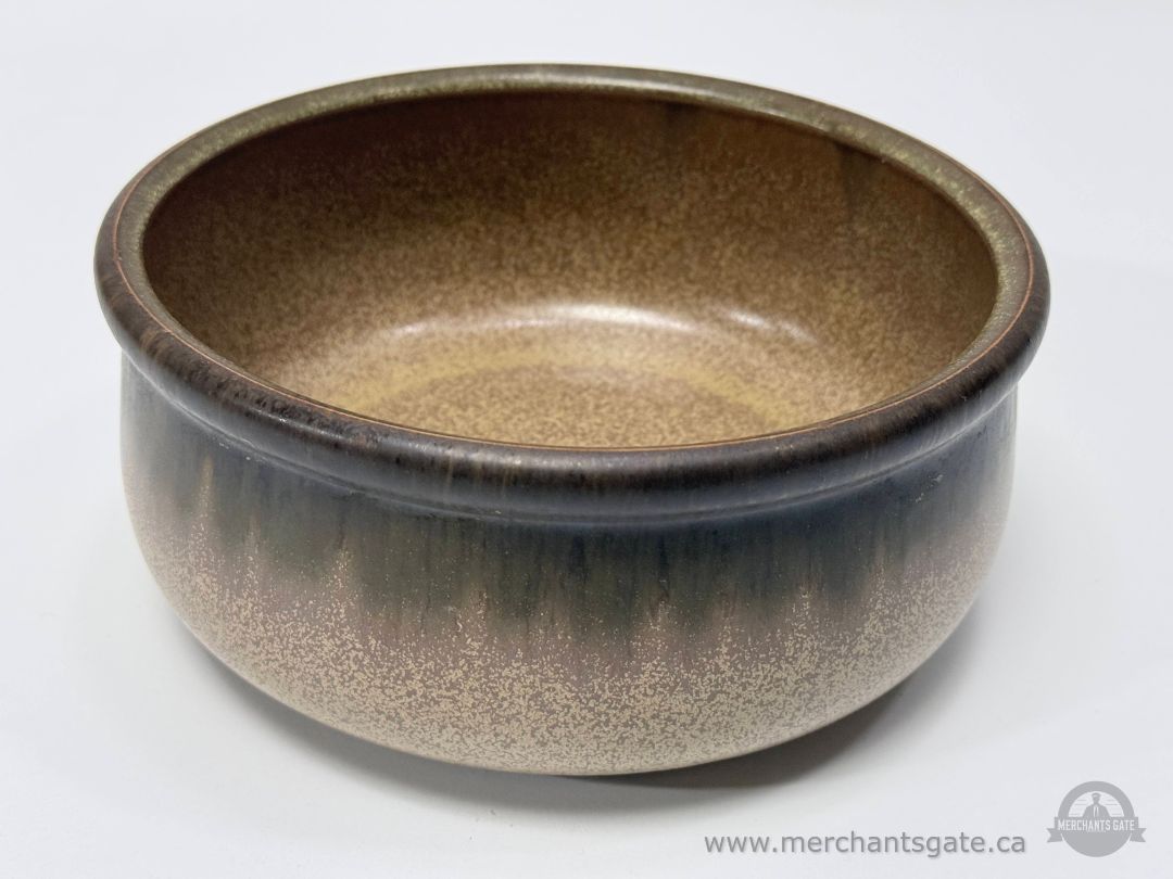 Denby Romany Stoneware Serving Bowl – 7.5" Diameter, Brown Speckled Glaze