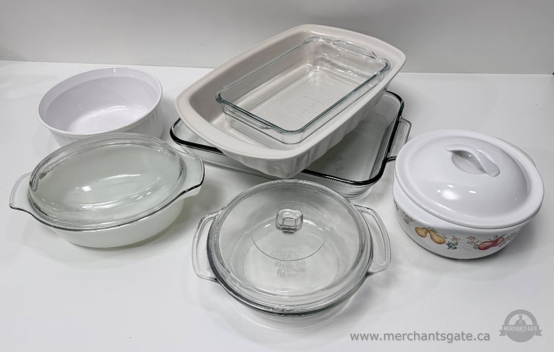 Assorted Glass and Ceramic Bakeware Dishes with Lids Casserole Baking Set