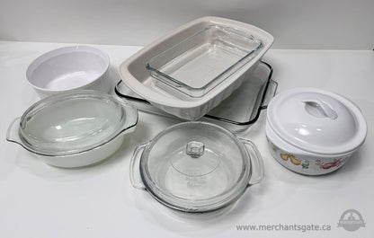 Assorted Glass and Ceramic Bakeware Dishes with Lids Casserole Baking Set