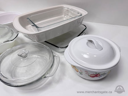 Assorted Glass and Ceramic Bakeware Dishes with Lids Casserole Baking Set