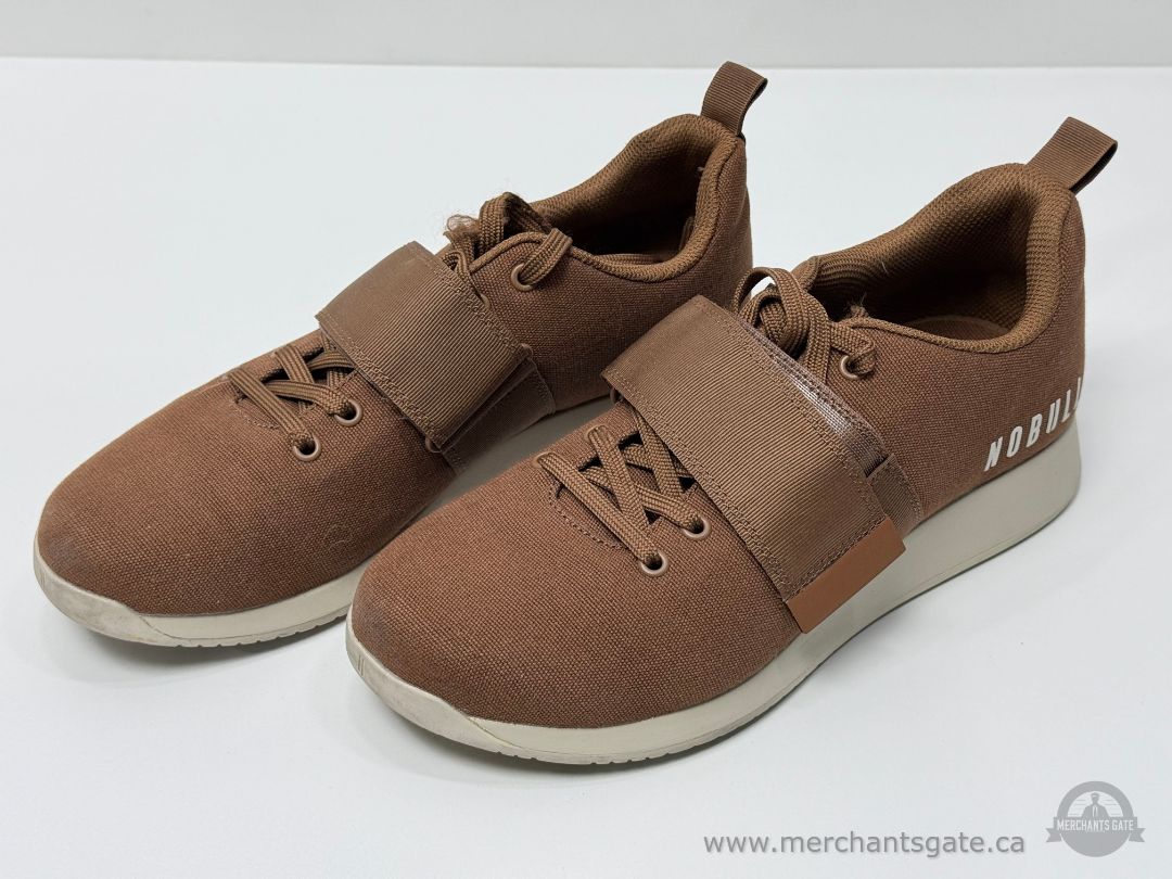 Nobull Training Shoes Brown Canvas Cross Training Sneakers with Strap