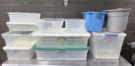 Plastic Storage Bins Totes Containers Buckets Mixed Lot Various Sizes