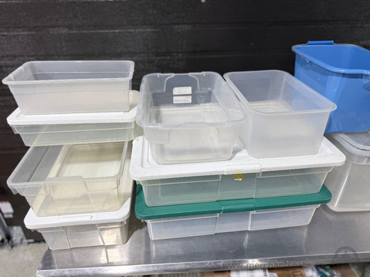 Plastic Storage Bins Totes Containers Buckets Mixed Lot Various Sizes