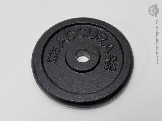 Accura 10 lb Cast Iron Weight Plate Standard 1 Inch Barbell