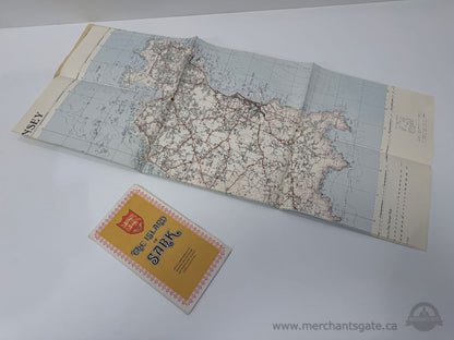 Vintage Folded Map of The Island of Sark with Guernsey Channel Islands