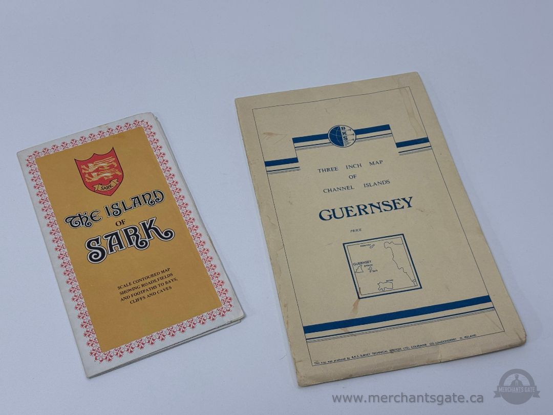 Vintage Folded Map of The Island of Sark with Guernsey Channel Islands