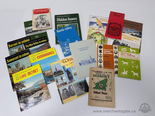 Vintage UK Travel + History Booklet Lot – Britain, Cornwall, Sussex, Guernsey & More (20 pcs)