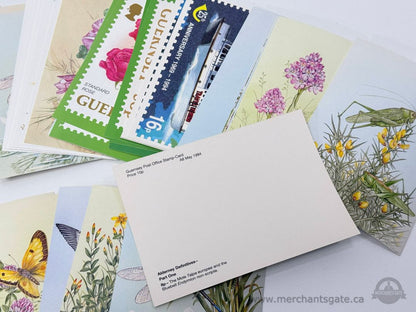 Guernsey Post Office Stamp Card Lot – Botanical & Wildlife Designs (1990s, Like New)