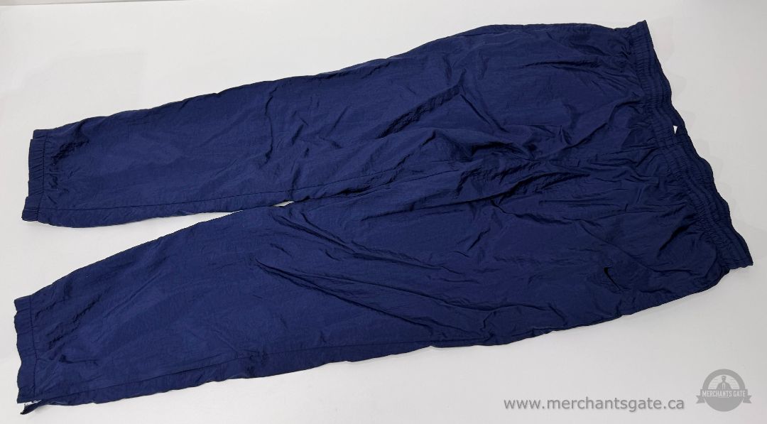 Vintage Nike Track Pants – Blue Nylon Warm-Up Pants (Size L)