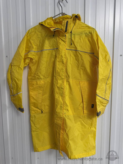 MEC Yellow Hooded Rain Jacket Womens Size Small Made in Canada
