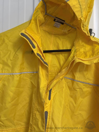 MEC Yellow Hooded Rain Jacket Womens Size Small Made in Canada