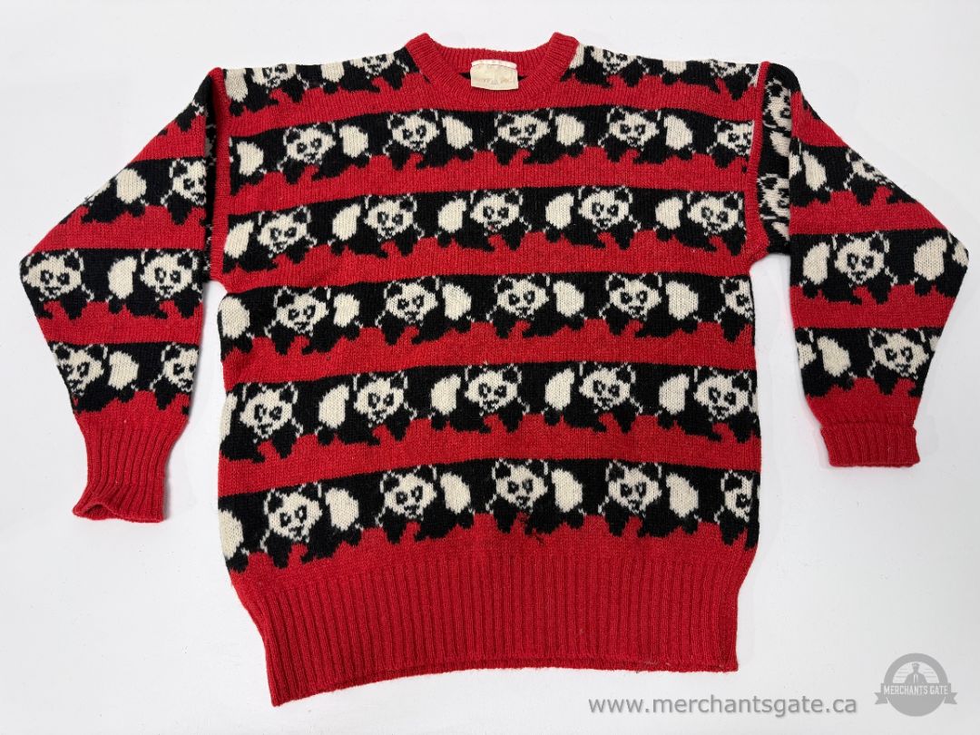 Vintage Knit Sweater Lot of 4 – Alpaca, Fair Isle, Panda & Handmade Crochet (Women’s M est.)