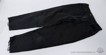 Eddie Bauer Womens Size 8 Black Denim Jeans Distressed with Frayed Hem