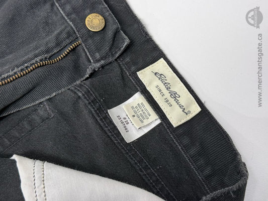 Eddie Bauer Womens Size 8 Black Denim Jeans Distressed with Frayed Hem