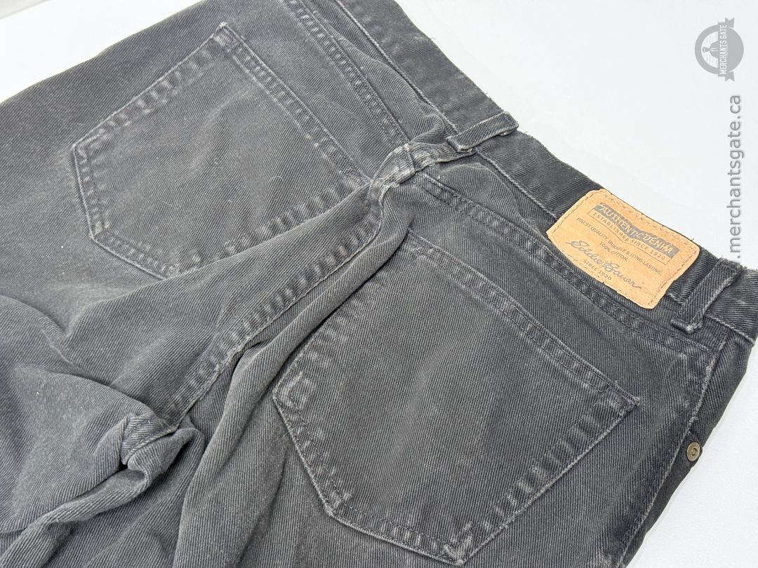 Eddie Bauer Womens Size 8 Black Denim Jeans Distressed with Frayed Hem