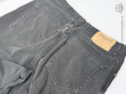 Eddie Bauer Womens Size 8 Black Denim Jeans Distressed with Frayed Hem