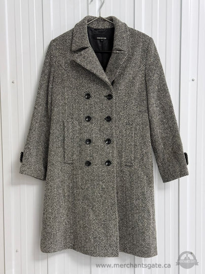Jones New York Womens Herringbone Wool Blend Coat Size 10