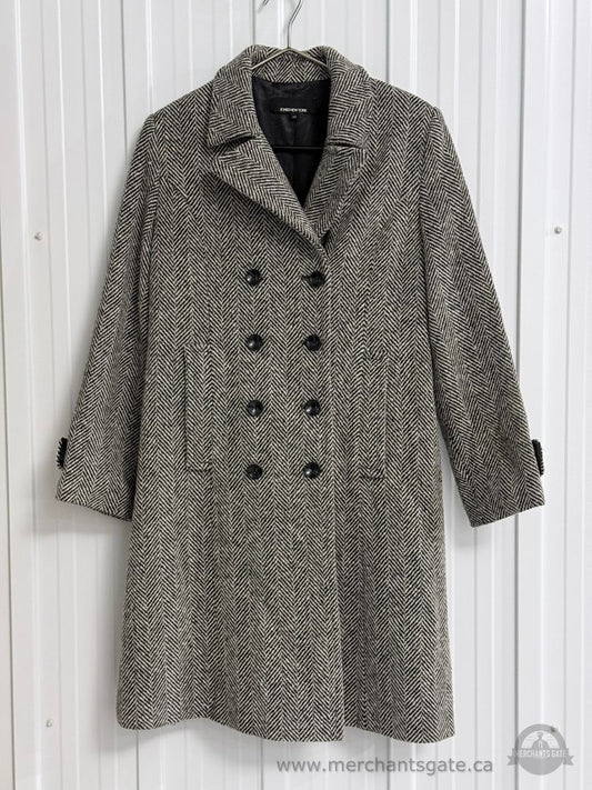 Jones New York Womens Herringbone Wool Blend Coat Size 10
