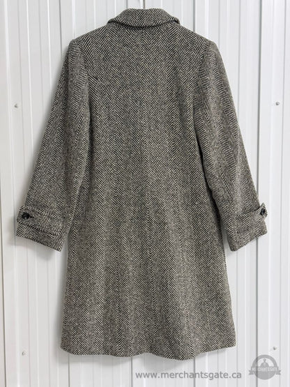 Jones New York Womens Herringbone Wool Blend Coat Size 10