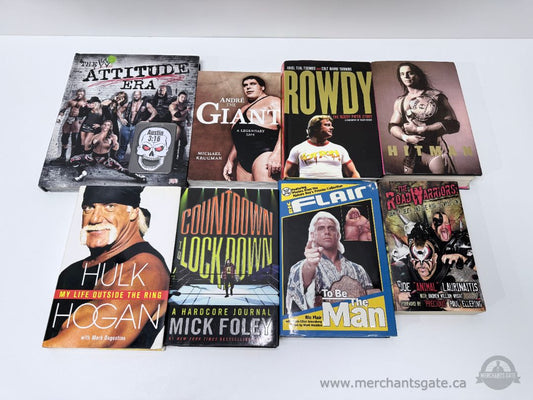 Wrestling Book Lot WWE Legends Biographies Hulk Hogan Ric Flair Mick Foley Andre the Giant