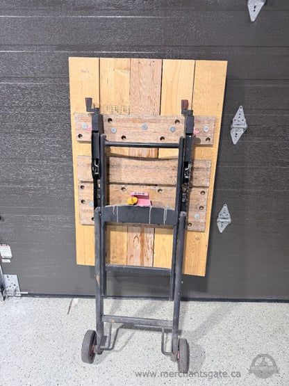 Heavy Duty Folding Work Bench on Wheels – Solid 2x6 Top