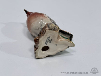 Royal Doulton Robin Figurine Bone China Bird on Log Made in England