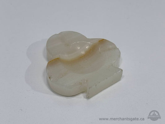 Vintage Onyx Club Shaped Ashtray Dish Stone Card Suit Decor