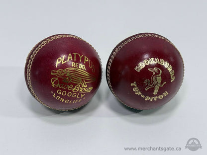 Kookaburra Platypus 156g Red Cricket Balls Made in Australia Dave Brown Googly