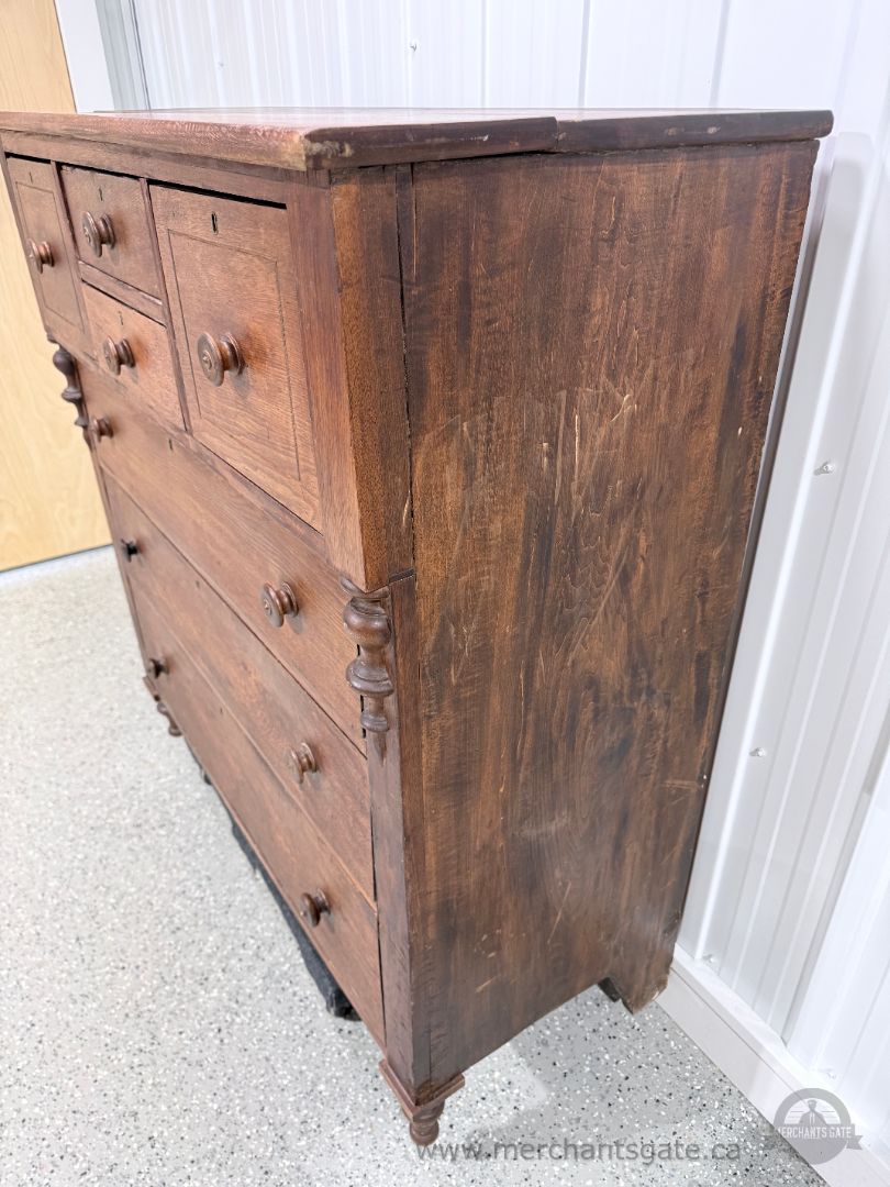 19th Century Antique Farmhouse Chest of Drawers Solid Wood 46.5"