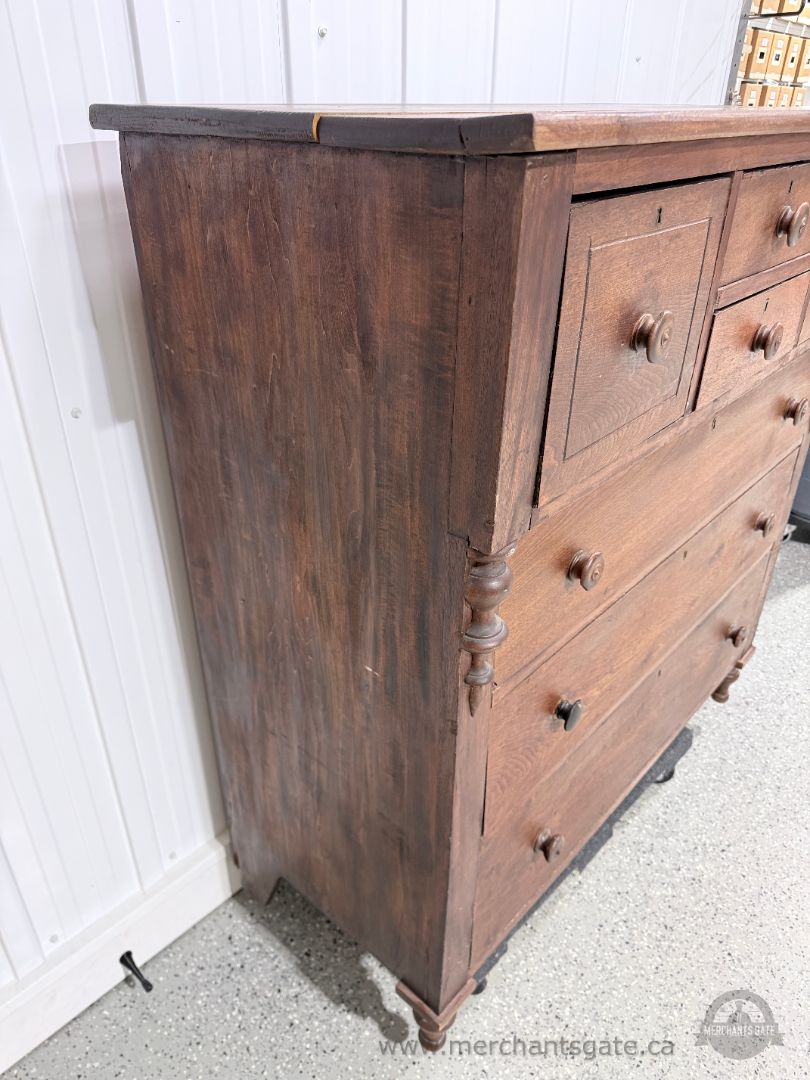 19th Century Antique Farmhouse Chest of Drawers Solid Wood 46.5"