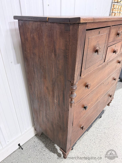 19th Century Antique Farmhouse Chest of Drawers Solid Wood 46.5"