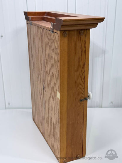 Vintage Solid Pine Wall Mounted Medicine Cabinet with Glass Shelves – 22.5"