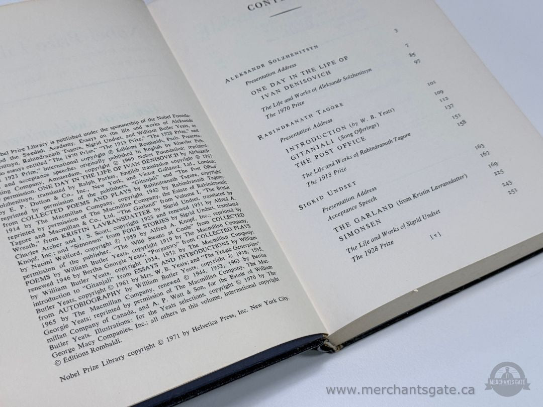 Nobel Prize Library Complete 20 Volume Set 1971 Hardcover Classics Collection