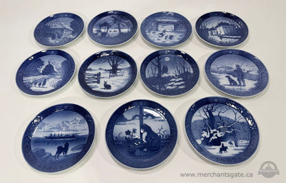Royal Copenhagen Christmas Plates 1967 to 1977 Set of 11 7" Porcelain