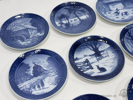 Royal Copenhagen Christmas Plates 1967 to 1977 Set of 11 7" Porcelain
