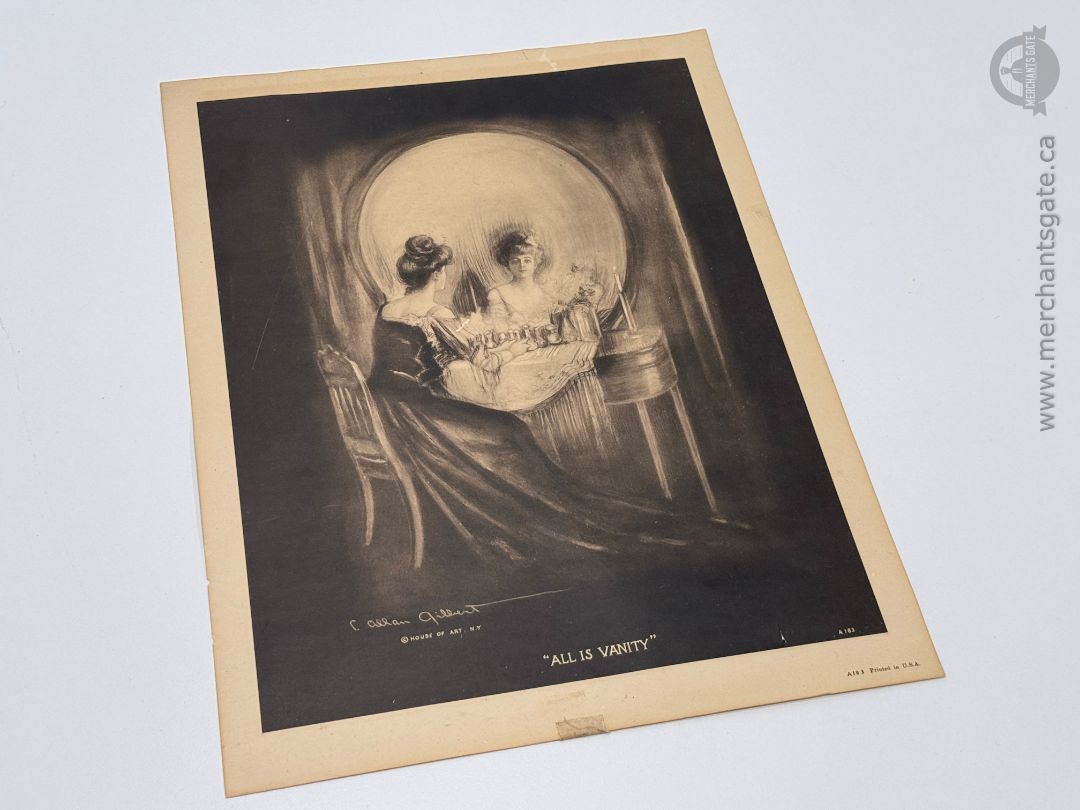 Vintage C. Allan Gilbert “All Is Vanity” House of Art Print